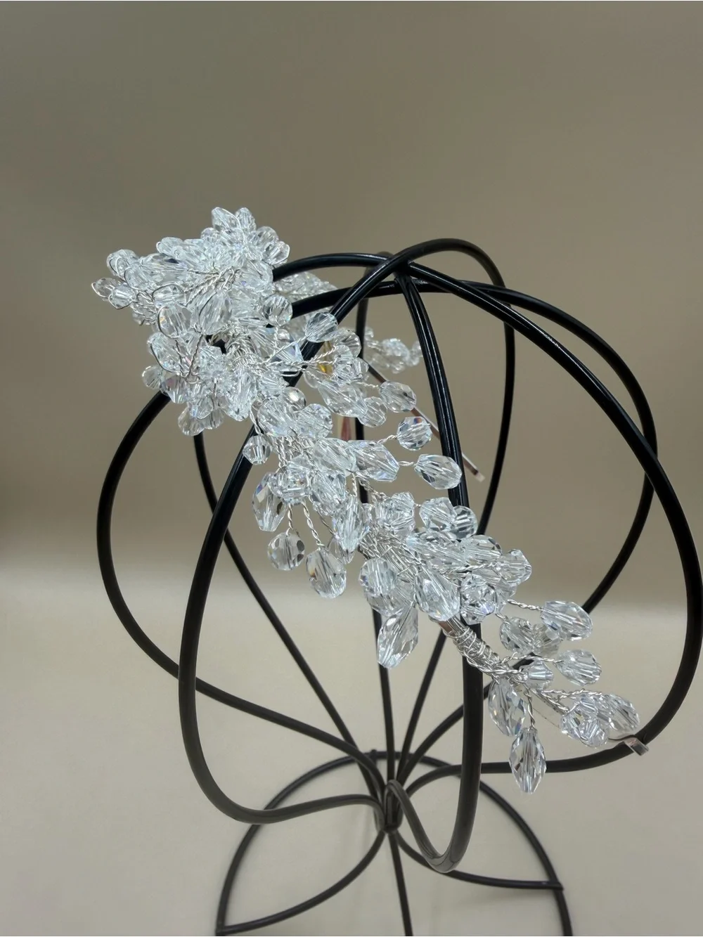 Clear Crystal Beaded Bridal Tiara Wedding Headband Giselle Bridals NWT
